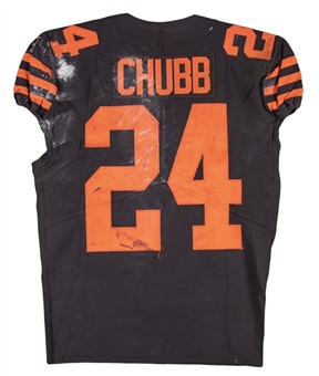 2019-20 Nick Chubb Game Used Cleveland Browns Home Jersey Used on 11/14/2019 (Browns/Fanatics)